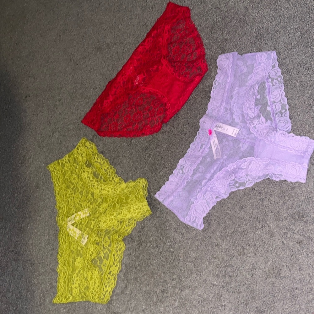 NWT victoria secret panties 3 bundle size medium lacy
